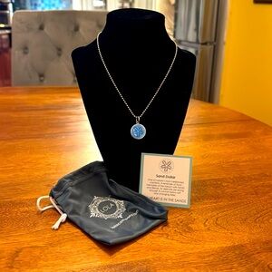 LOLA Sand Dollar necklace in periwinkle blue